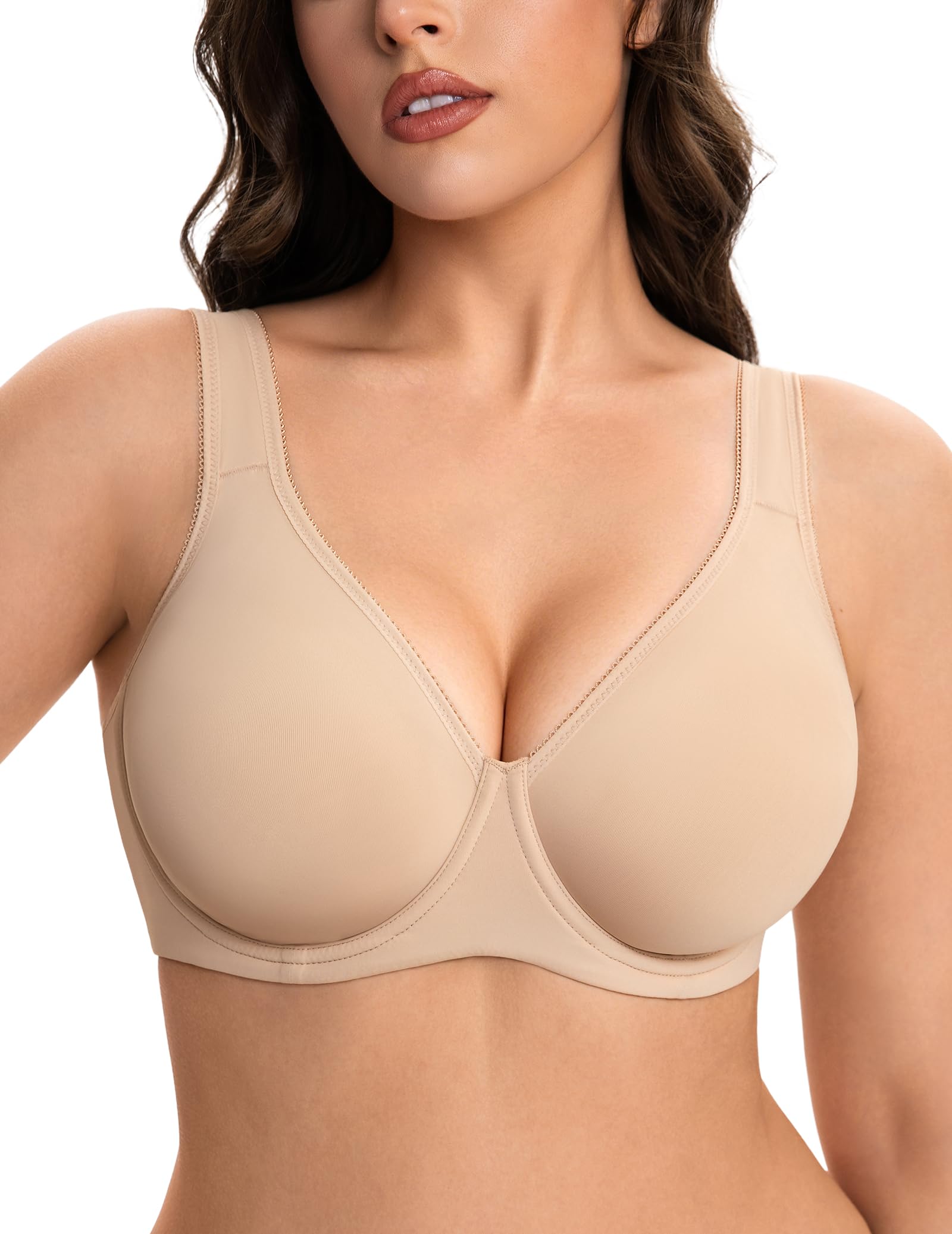 Minimizer Bras for Women Full Coverage Underwire Bra Light Beige