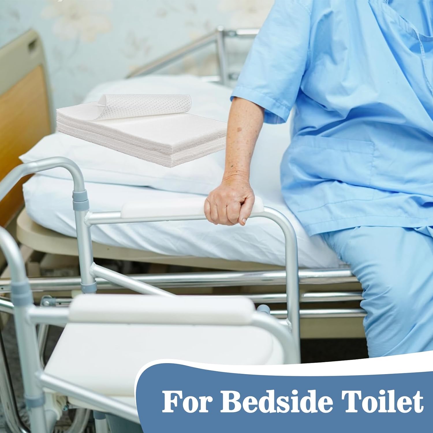 MAQIHAN 180 Commode Pads for Bedside Commode - Disposable Absorbent Pad for Bedside Commode Toilet Seniors Portable Bucket Bed Pan Liners Pads Poop Bags Elderly Bedside Commode Chair Potty Liner Pads - Image 5