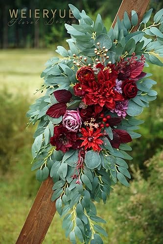 Miniatura 9 de Kit de flores artificiales para arco de boda (paquete de 2) para arco de boda, despedida de soltera, ceremonia y decoración de telón de fondo de