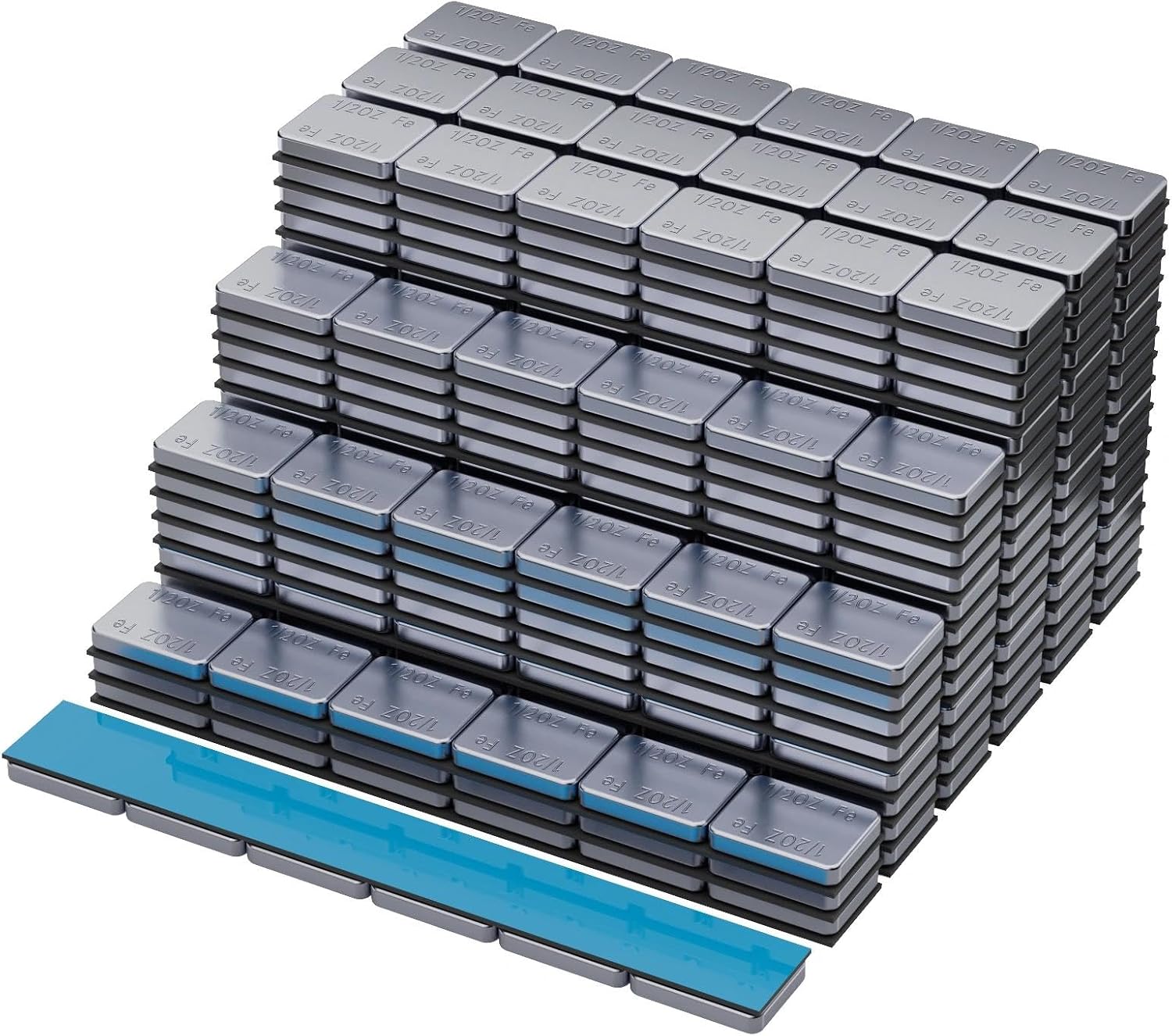 OTUAYAUTO 1/2oz 504pcs Chrome Adhesive Stick-On Wheel Weights 252oz/Box