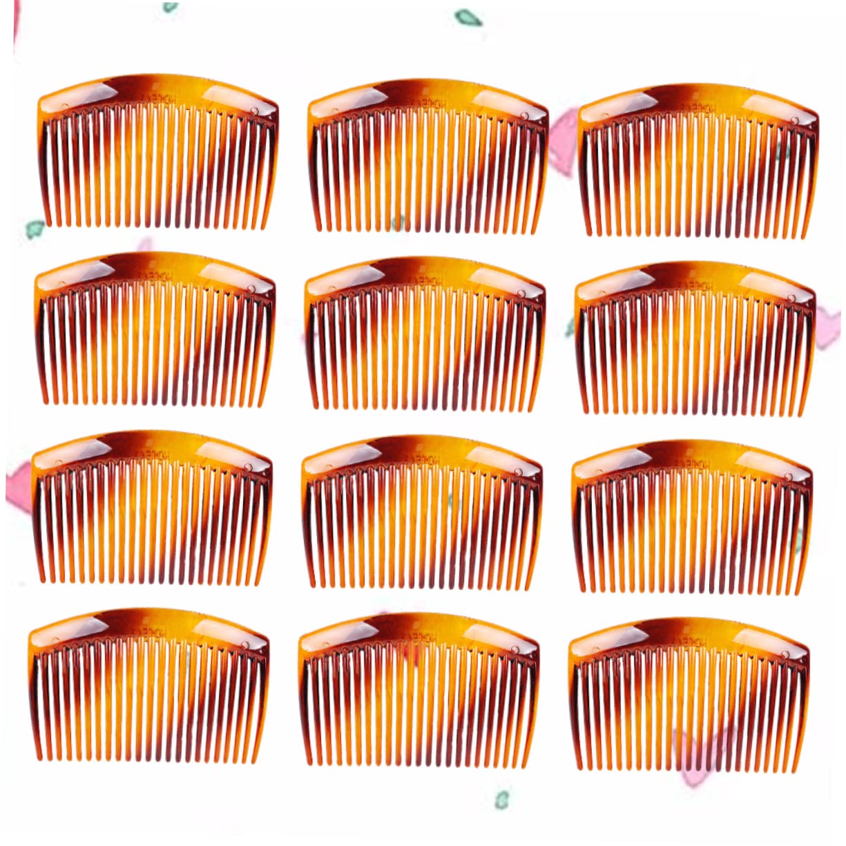 12pcs Yellow Plastic Hair Side Combs with Teeth for Women and Girls Easy to Use Hair Inserted Combs for Firm Hold Accessories for Any Occasion