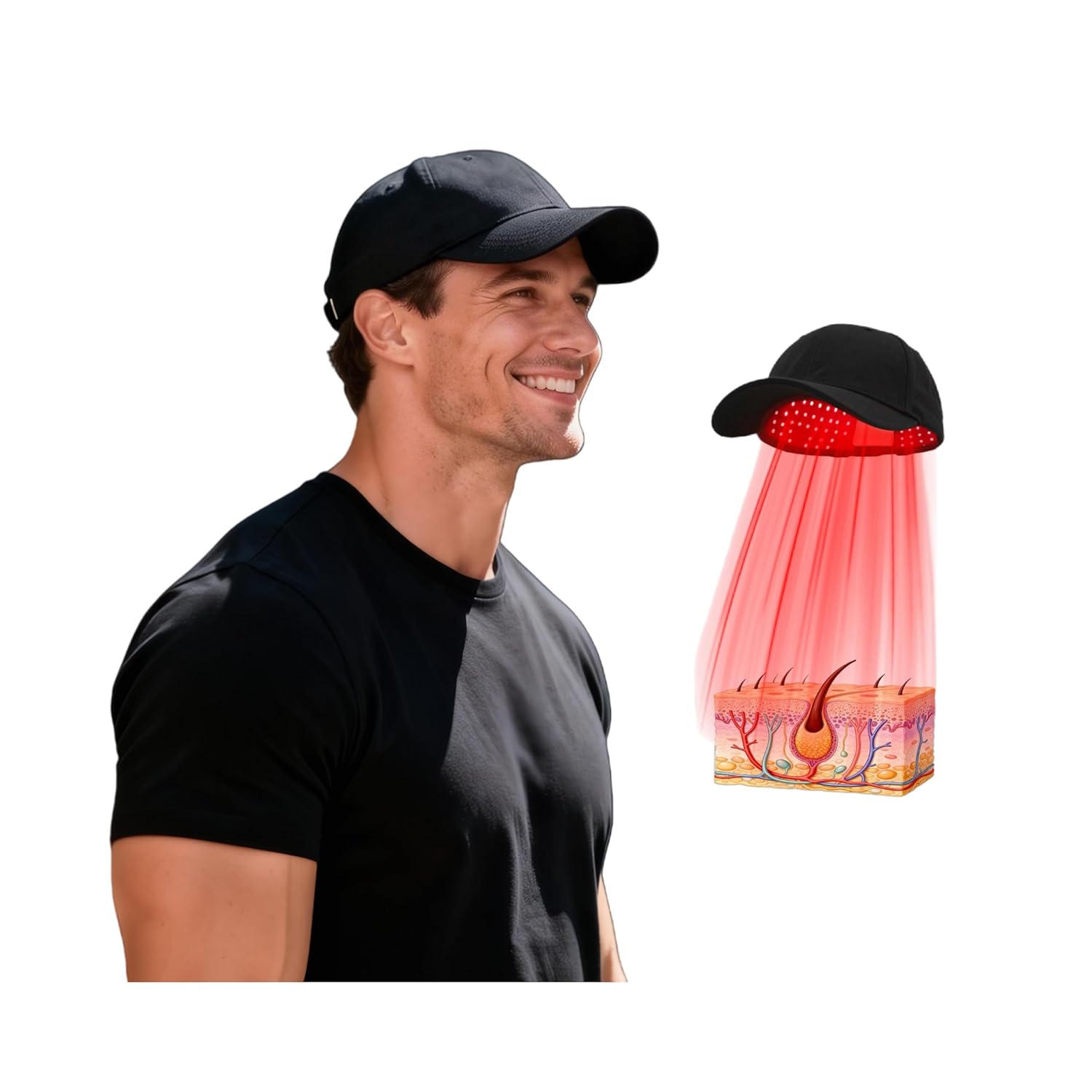 Laser Cap, Red Light Therapy for Hair Growth,Hair Loss Treatments Hat for Men & Women,Laser Red Light Therapy Hair Regrowth with Built-in Battery & Controller