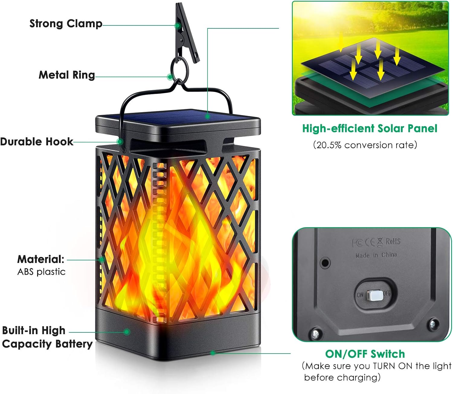 TomCare Solar Lights Outdoor Flickering Flame Solar Torches Lights Outdoor Lighting for Garden Patio Yard