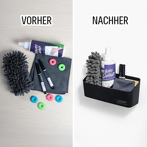 Miniatura 9 de loukin Paquete de accesorios para pizarra blanca | Kit de limpiador de pizarra blanca no tóxico (17 fl oz) y soporte magnético y adhesivo para