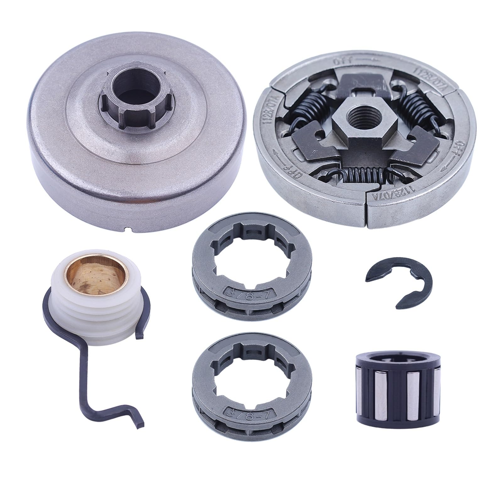 Piñón de tambor de embrague de 7 Uds. for Stihl MS361 MS440 MS461 MS460, piezas de repuesto con piñón de llanta de 3/8 Quot for motosierra 1128 007 1000