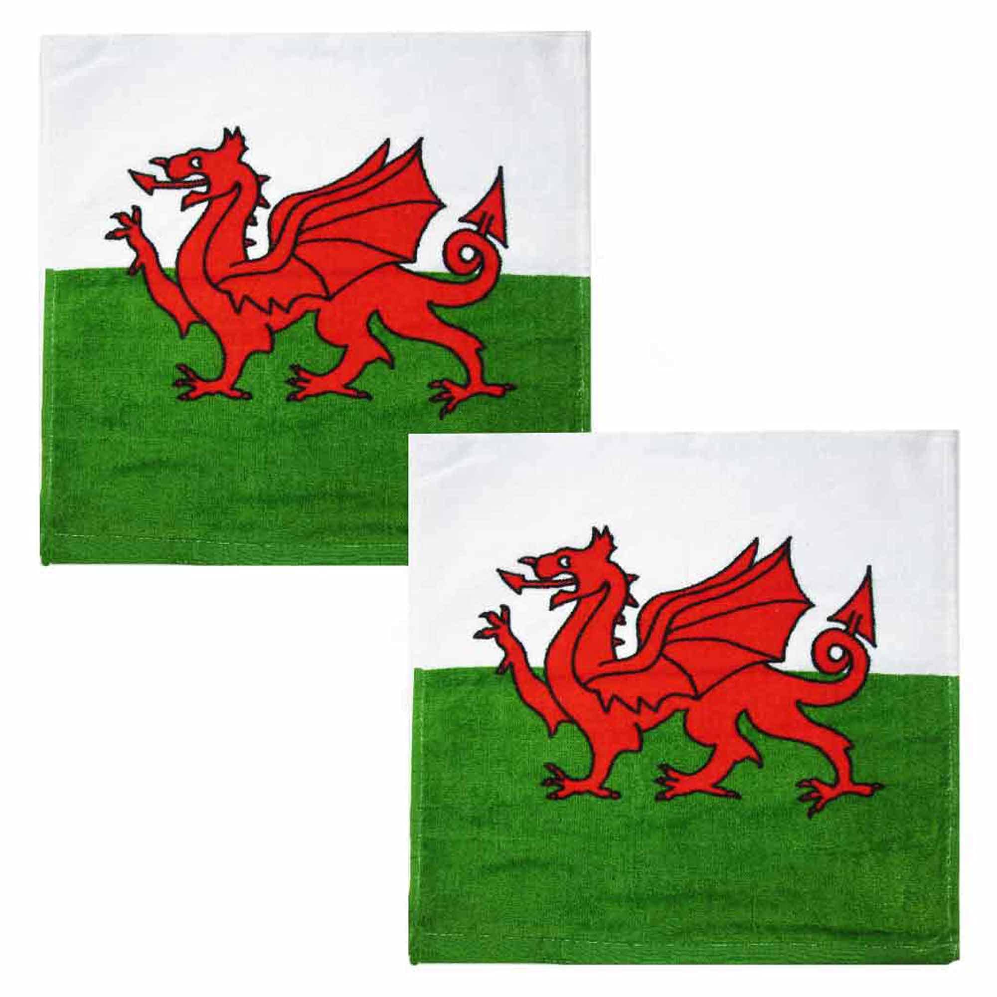 Wales Flag Face Towels