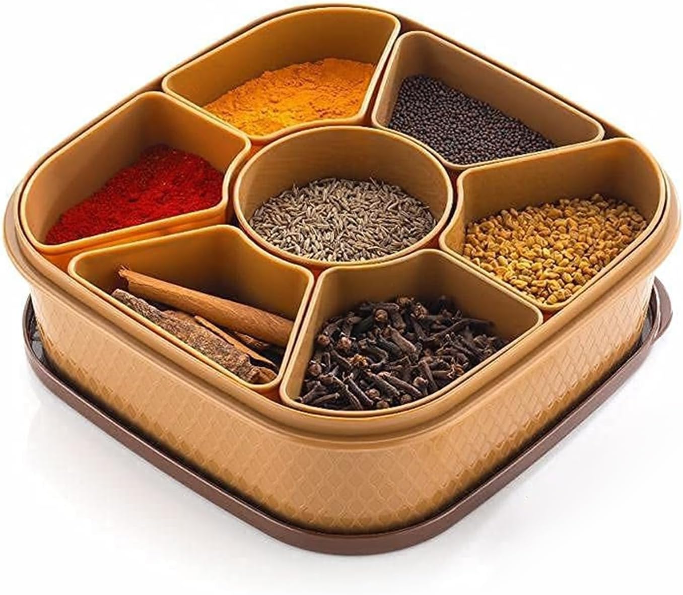 Buy AXN 7 in 1 Multipurpose 7 Sections Square Masala Box Rangoli