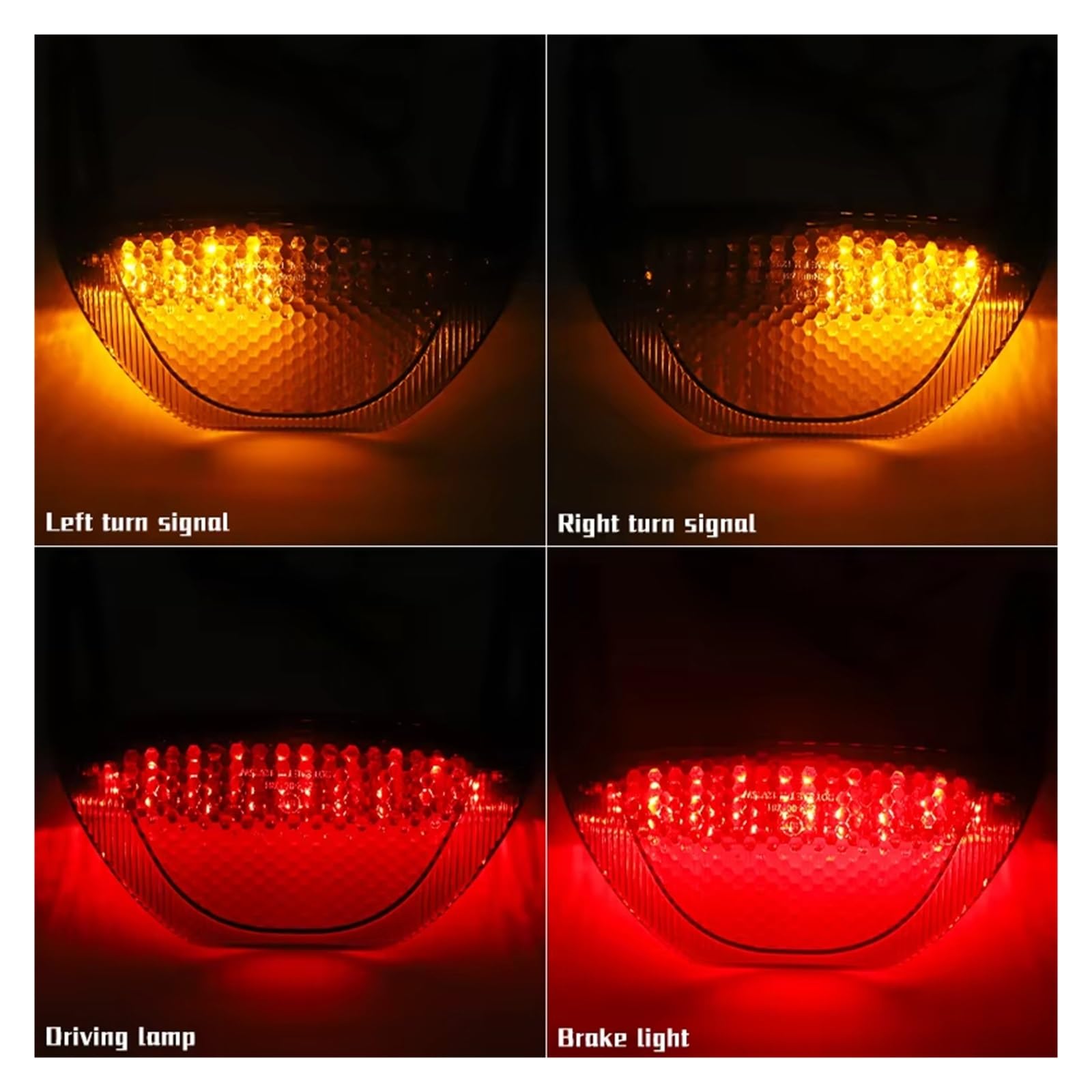 Luce Freno Posteriore Moto Per CBR600RR 2008-2012 Motociclo Posteriore LED Indicatore Di Direzione Luci Di Stop Impermeabili 12V Luce Di Stop Rossa Fanale Posteriore Moto