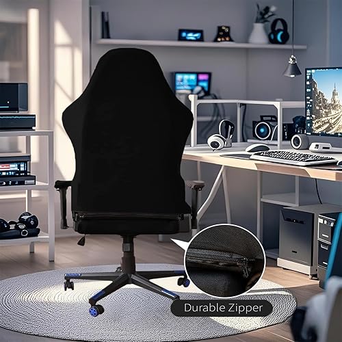 Vista 5 de Fundas para sillas de juegos con fundas para reposabrazos, protector elástico para silla de escritorio de computadora de oficina, tela de poliéster