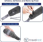 Travelrest Tout-en-un UltimateTravel Oreiller / Oreil de cou - Couverture lavable en peluche avec mousse de mémoire