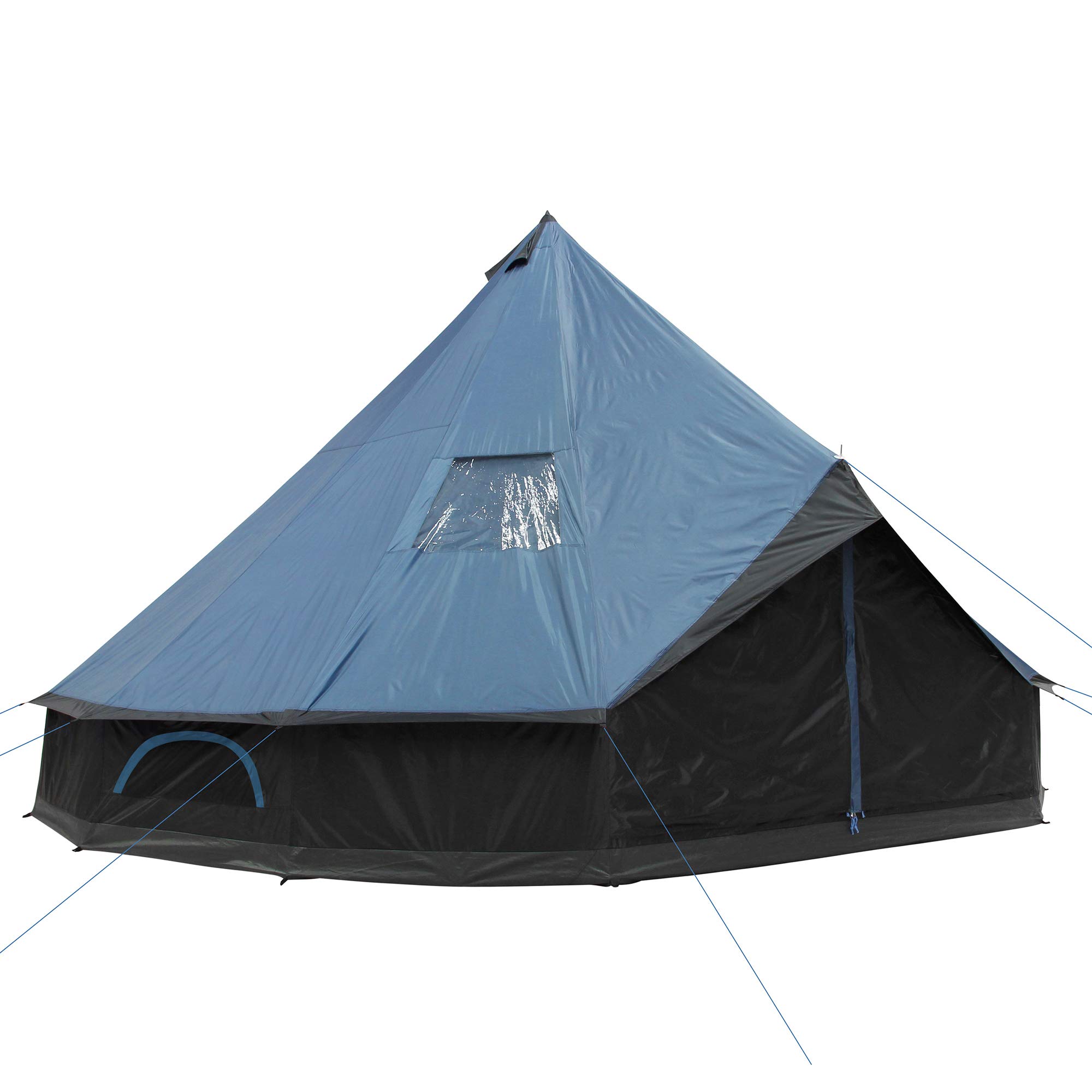 your GEAR Tienda de campaña Ravello Tipi en 2 tamaños para 4-8 personas, tienda familiar con 400 cm o 500 cm de diámetro, tienda de campaña con columna de agua de 5000 mm, protección UV 50+, suelo