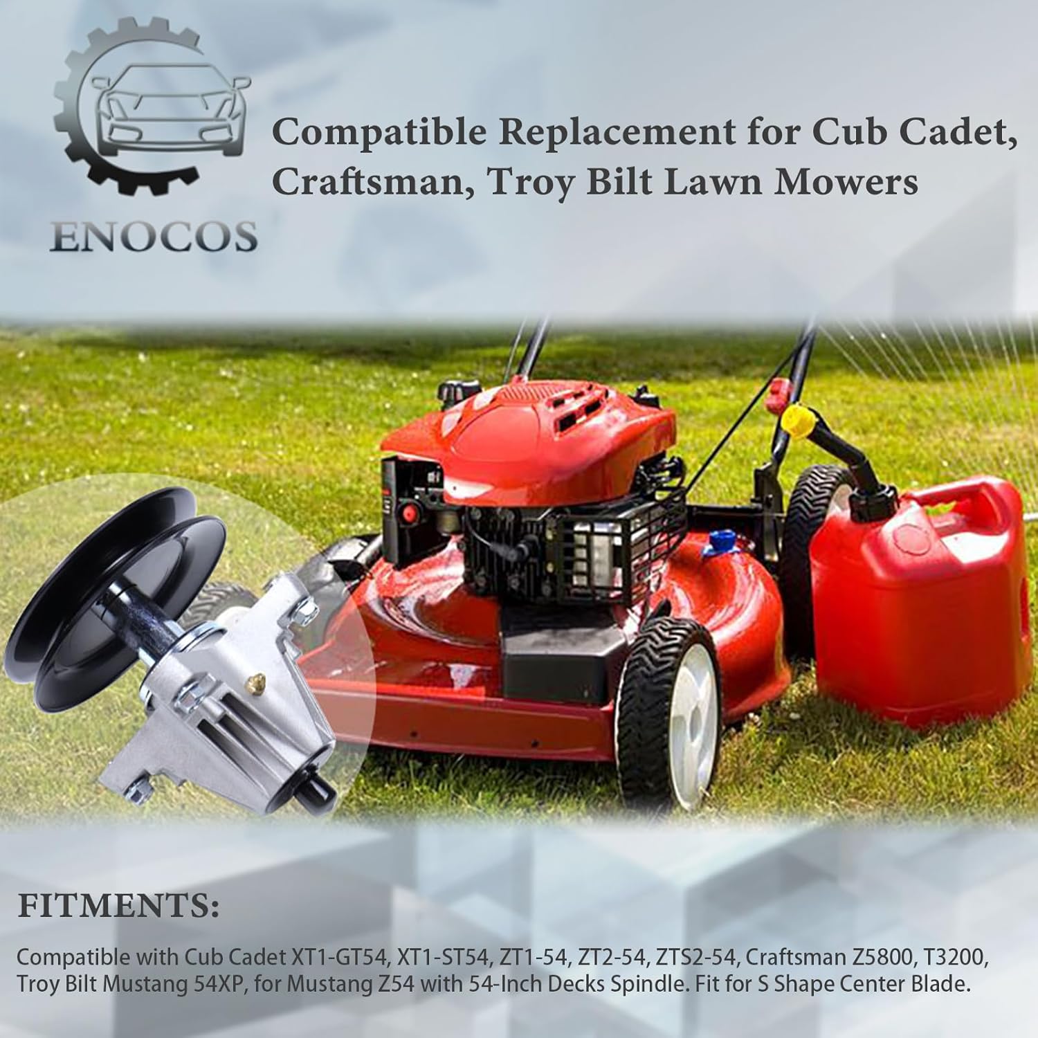 618P09236 Spindle Assembly 54 inch Deck with Mounting Bolts and Threads, Compatible with Cub Cadet MTD Troy Bilt XT1-GT54 XT1-ST54 Z5800 T3200 Mustang 54XP, 618-09236