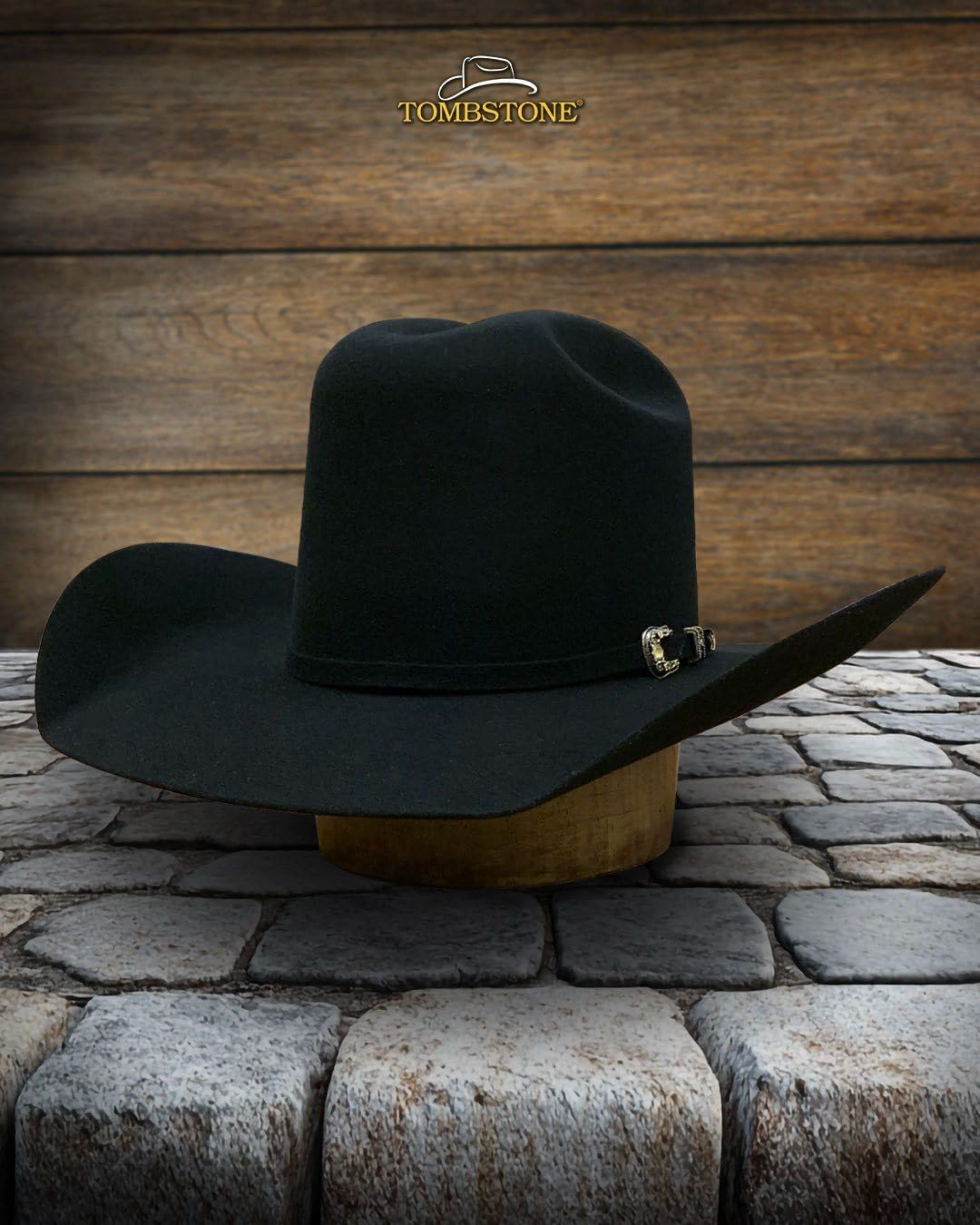 Men's Original Tombstone 20X Ranger Minnick Style Western Cowboy Fur Felt Hat - Texana Black - Image 5