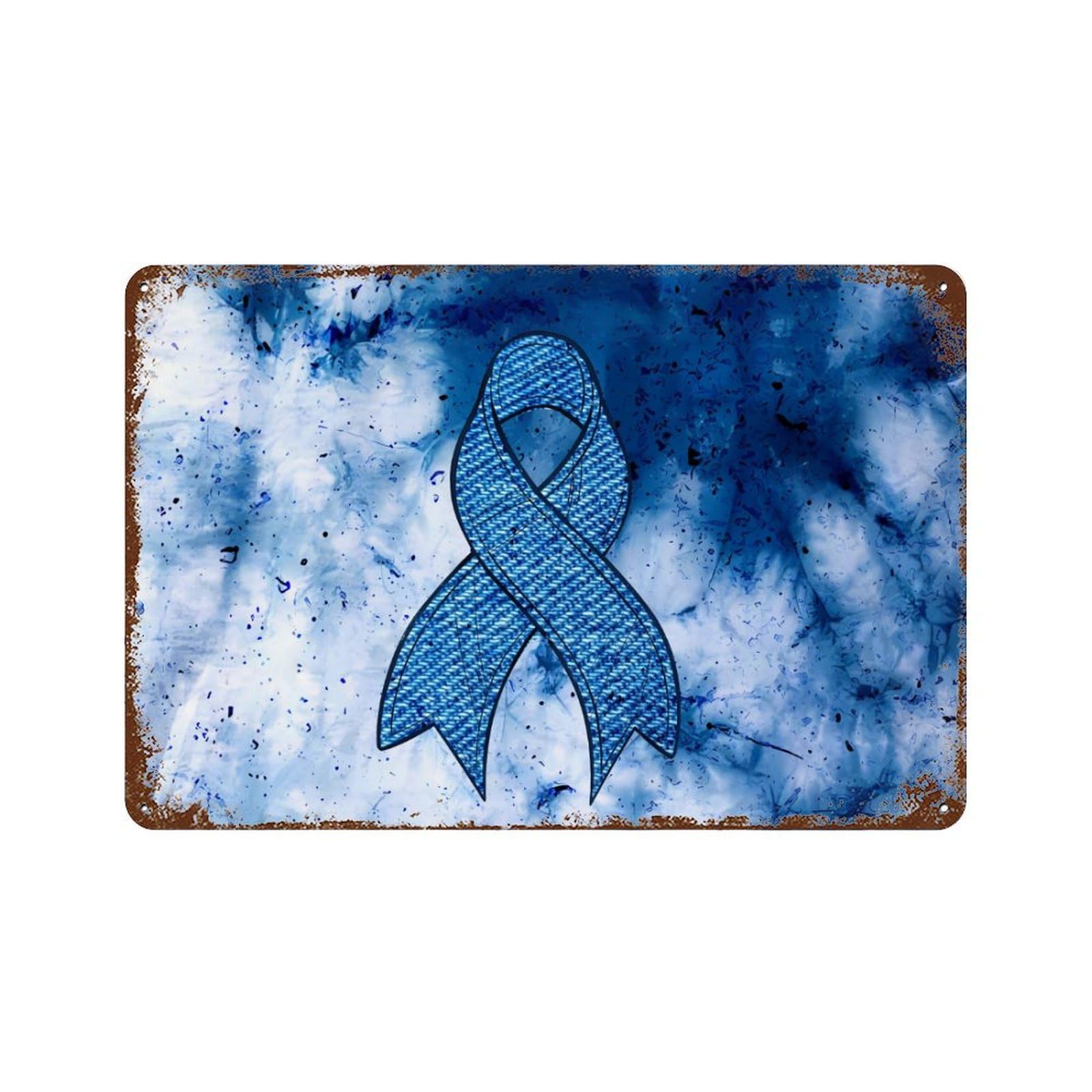 KWQDOZF Colon Cancer Awareness Theme Metal Tin Sign,Vintage Iron Hanging Plate Horizontal with Rust Poster Wall Decor 8x12inch