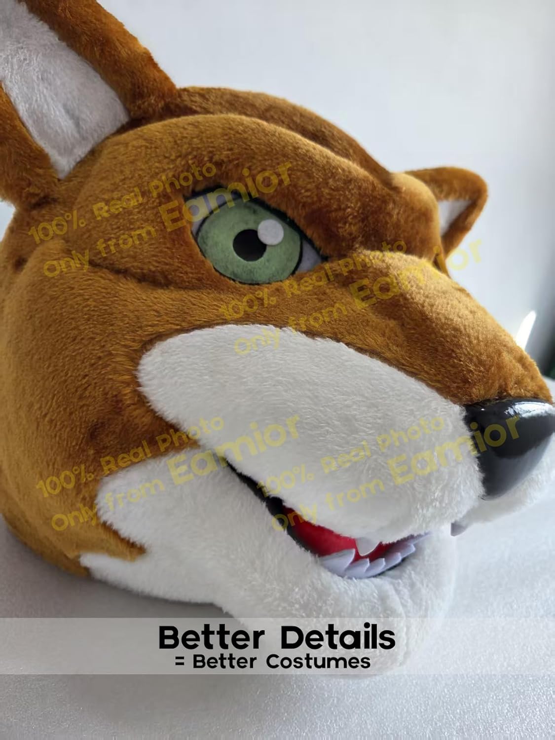 College Brown Cougar Mascot Costume for Adults Men & Women in Black Suit with Built-in Fan Inside the Head