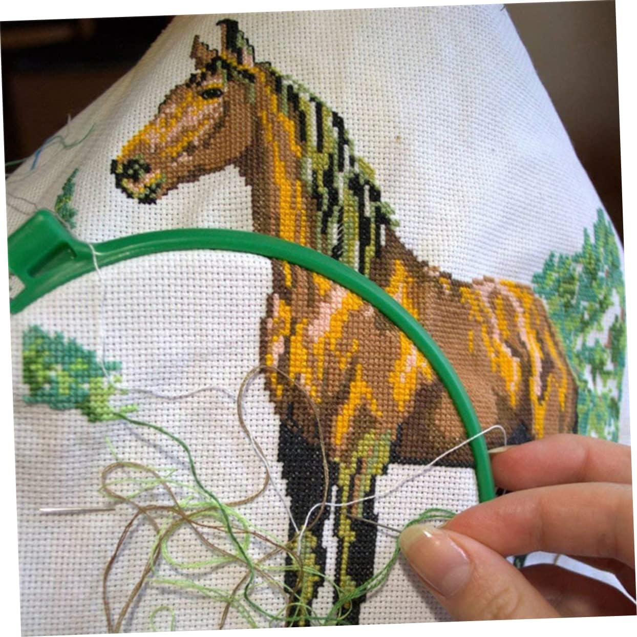 VILLCASE 8pcs Needlework Fabric Cross-Stitch Cloth DIY Embroidery Cloth Safe for Ages