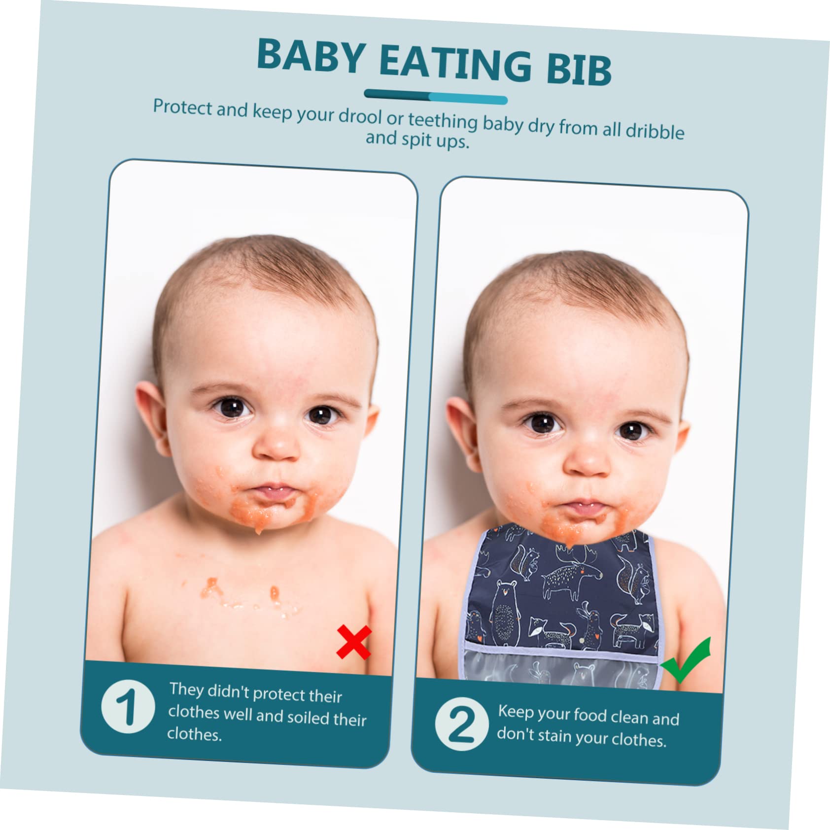 Abaodam 15stücke Lätzchen Wasserdichtes Sicheres Saliva-lätzchen Für Cartoon-design Für Füttern Und Täglichen Gebrauch Für Neue Eltern