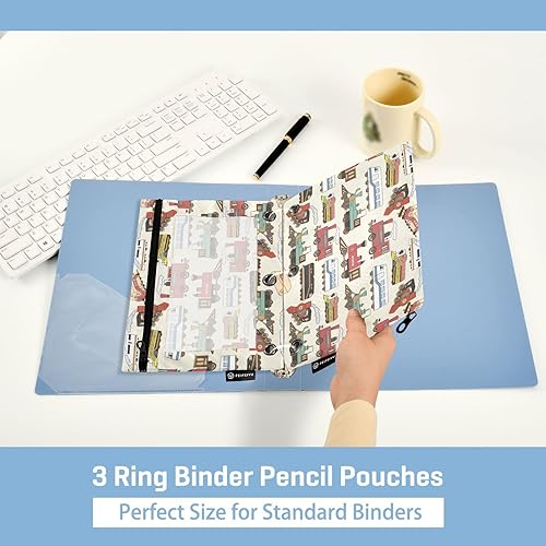 Miniatura 5 de Carpeta infantil de tren, moderna, vintage, resistente para carpetas de 3 anillas, funda de suministros de escritorio de oficina, soporte para