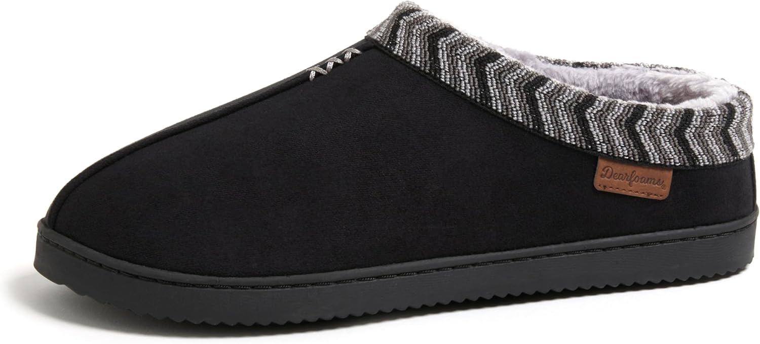 Dearfoams mens Warner Indoor/Outdoor Memory Foam Comfort Clog