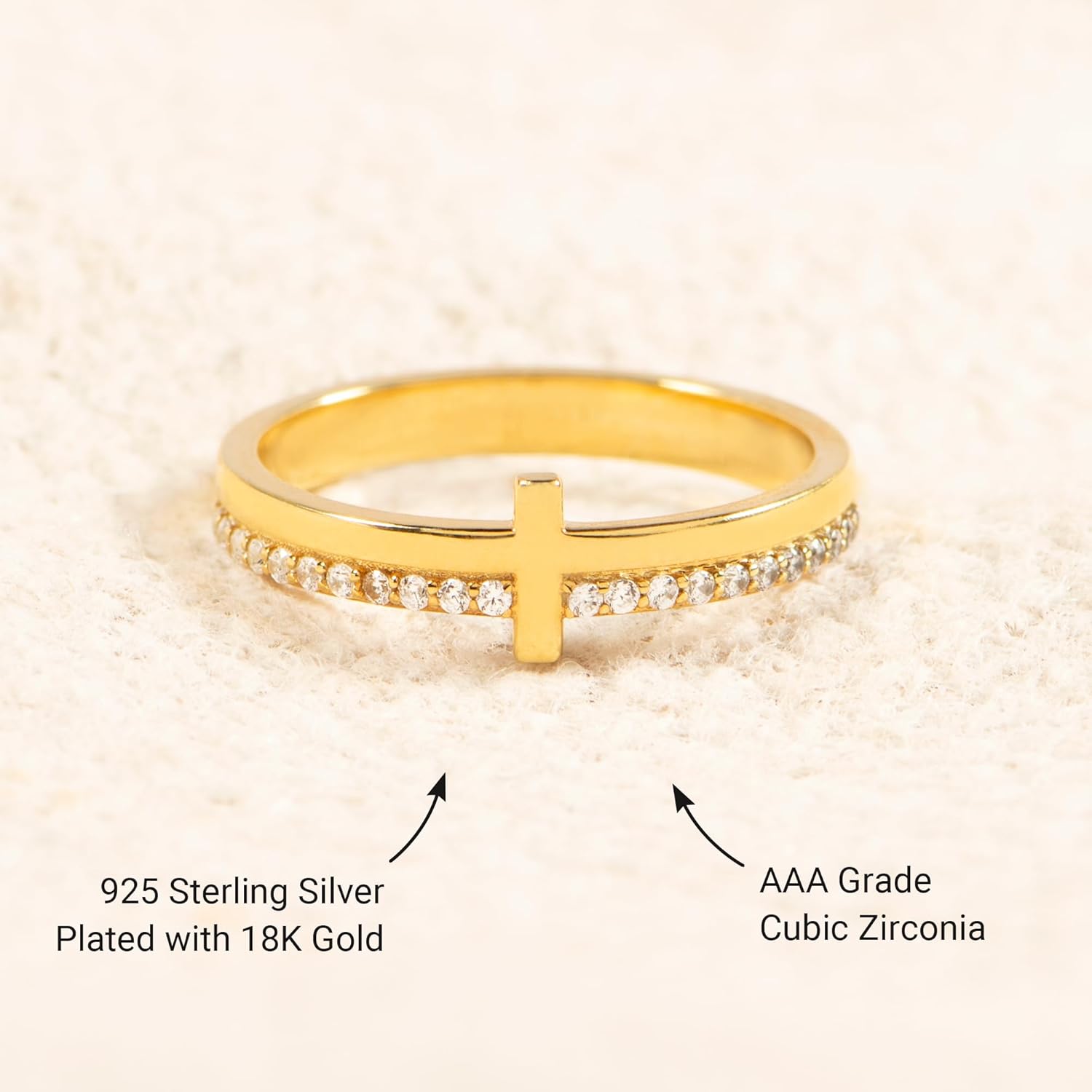 STORYJEWELLERY Cross Rings for Women, Purity Ring, Christian Ring, Christian Jewelry for Women, Confirmation Gifts, Baptism Gifts - Image 4