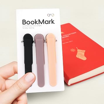 SMUK 3pcs Automatic Bookmark, Silicone Book Marks for Reading Women, Men, Kids, Book Lovers, Cute Unique Book Markers for Reading, Reading Accessories Gifts for Book Lovers