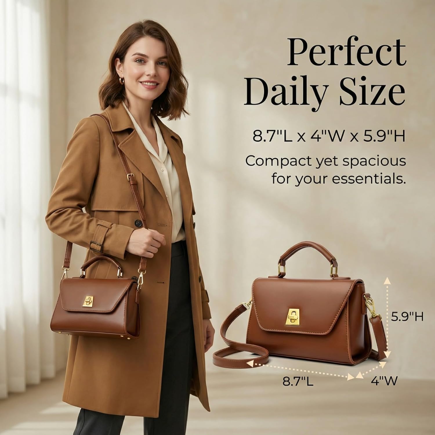 Shoulder Bags Retro Classic Purse Clutch Shoulder Simple HandBag with Zipper Closure Crossbody for Women - Image 2