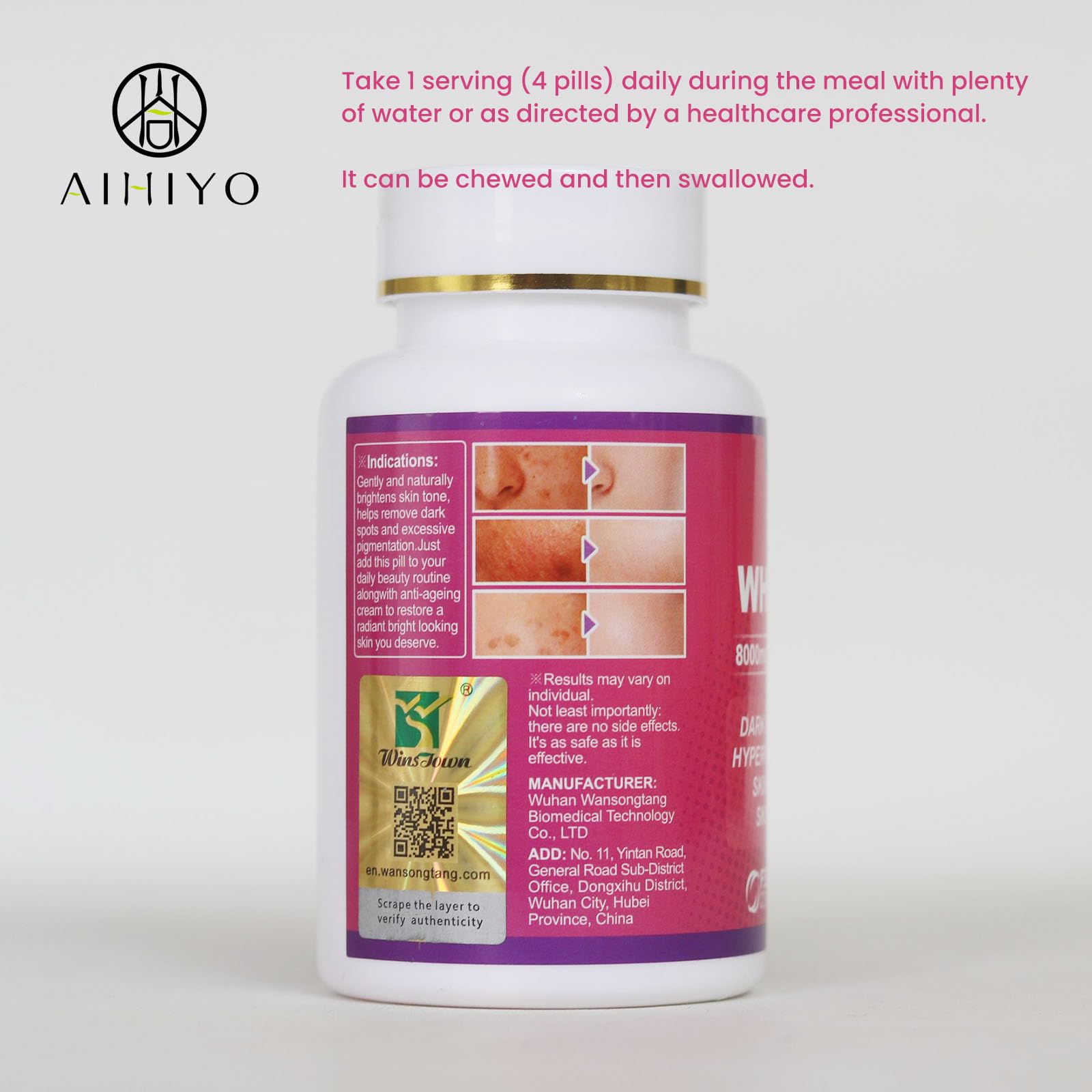 Amazon.com: AIHIYO Skin Whitening Pill, 600mg Glutathione Supplement for Dark Spots, Melasma & Acne Scar Remover, 60 Tablets : Health & Household Amazon.com: AIHIYO Skin Whitening Pill, 600mg Glutathione Supplement for Dark Spots, Melasma & Acne Scar Remover, 60 Tablets : Health & Household