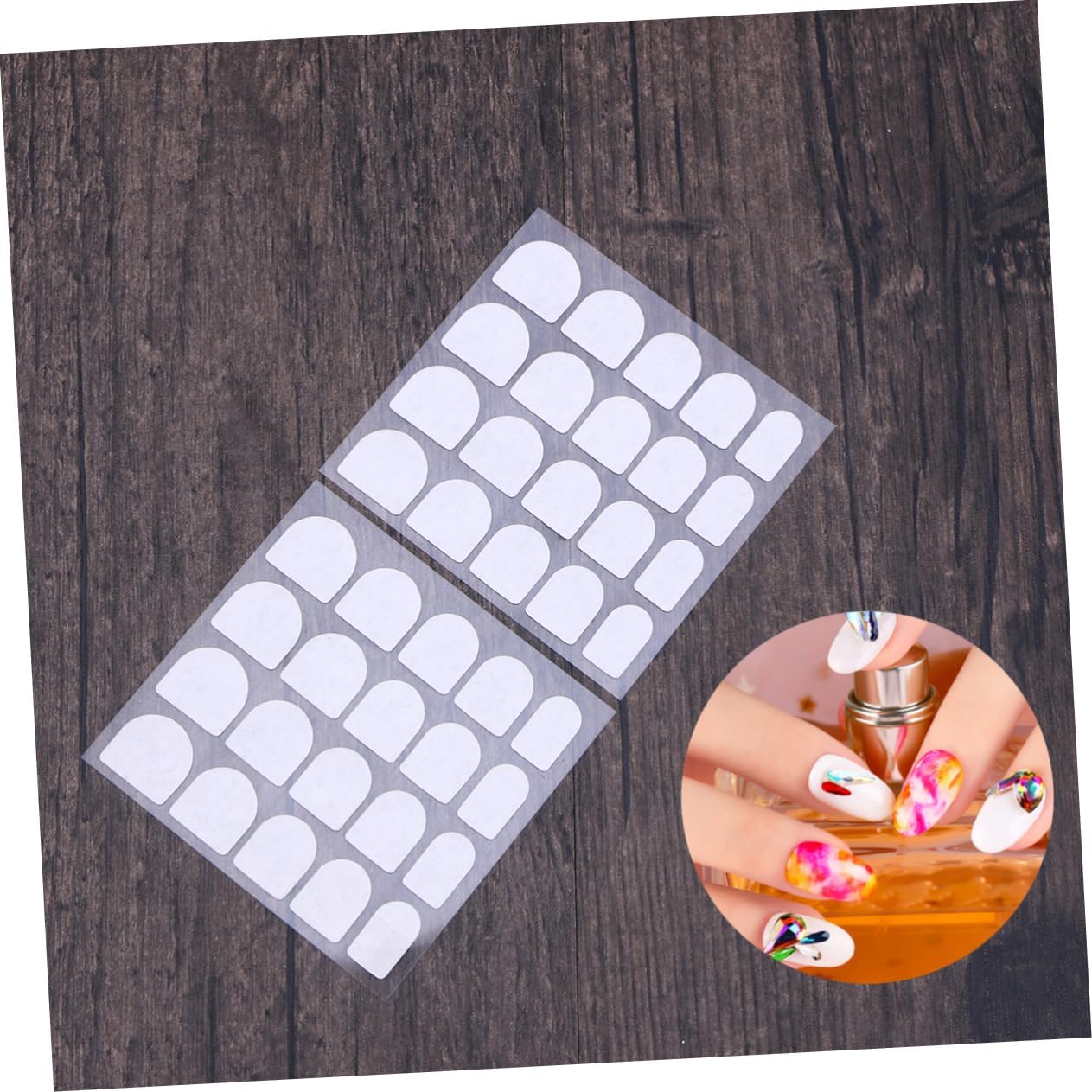 minkissy 30sheets Double-Sided Nail Glue Stickers for Glue Toenails Nail Art Stickers Designs Adhesive Tabs Fake Press Easy to Apply