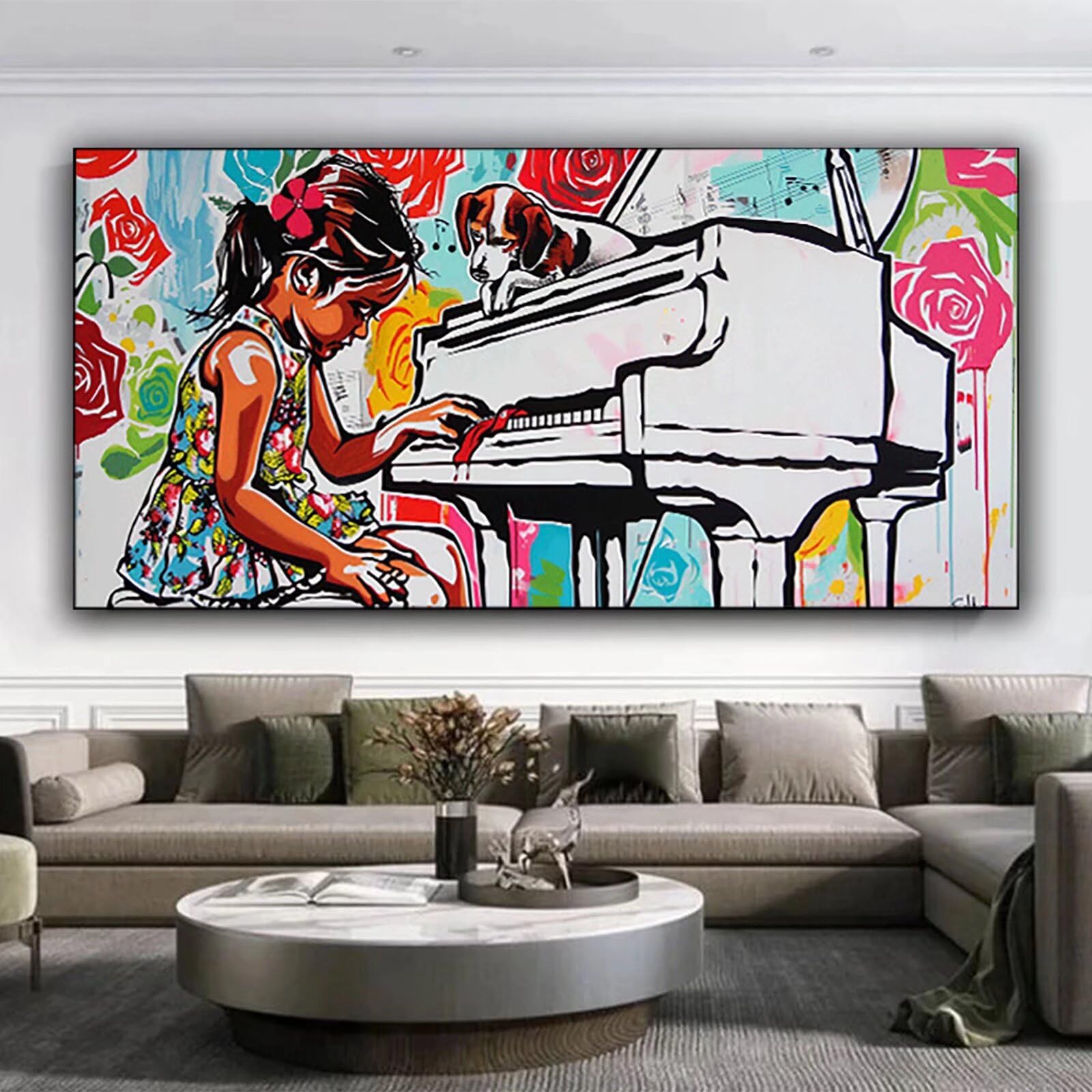 Diamond Painting xxl 90x210 cm Klavier -5D Daiments Painting Erwachsene, DIY Diamant Painting Bilder Tier Full Eckige Crystal Art Diamond Painting Kinder für Wohnzimmer Wand Dekoration Geschenke C-d