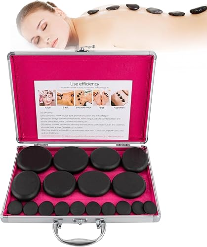 Miniatura 7 de Hot Stone TBVECHI 16 Pcs Basalt Therapy Hot Stones Set Hot Rocks Massage Professional Portable Massage Stones Heater Kit Set for Body Massage