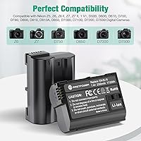 Vista 3 de FirstPower Paquete de 2 baterías EN-EL15/EL15a/EL15b/EL15c y cargador dual USB compatible con Nikon Z6 Z7 D750 D850 D7000 D7100 D7200 D7500 D500