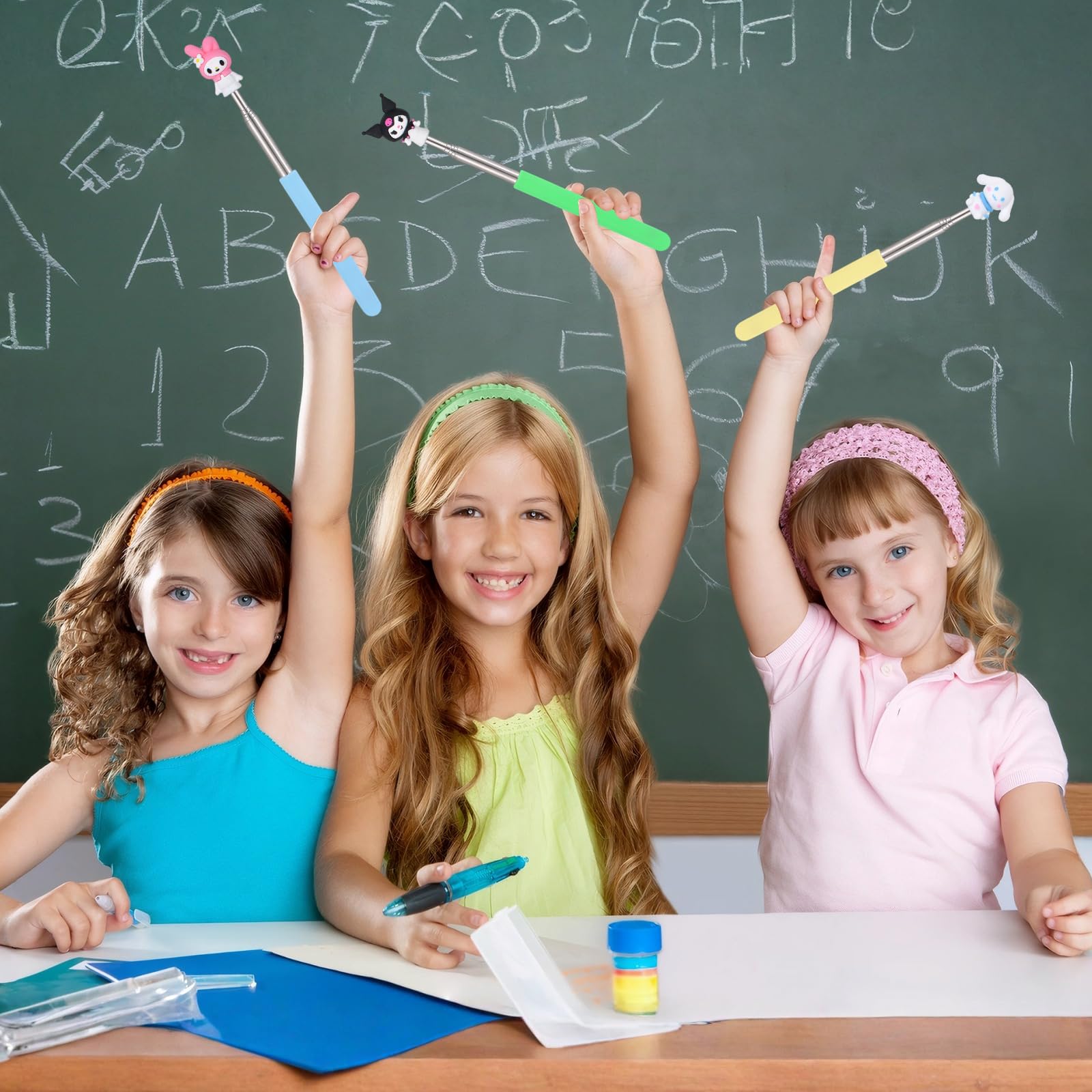 Pointeur Télescopique Extensible pour Enseignants, Baguette de Présentation Rétractable 5 Pièces