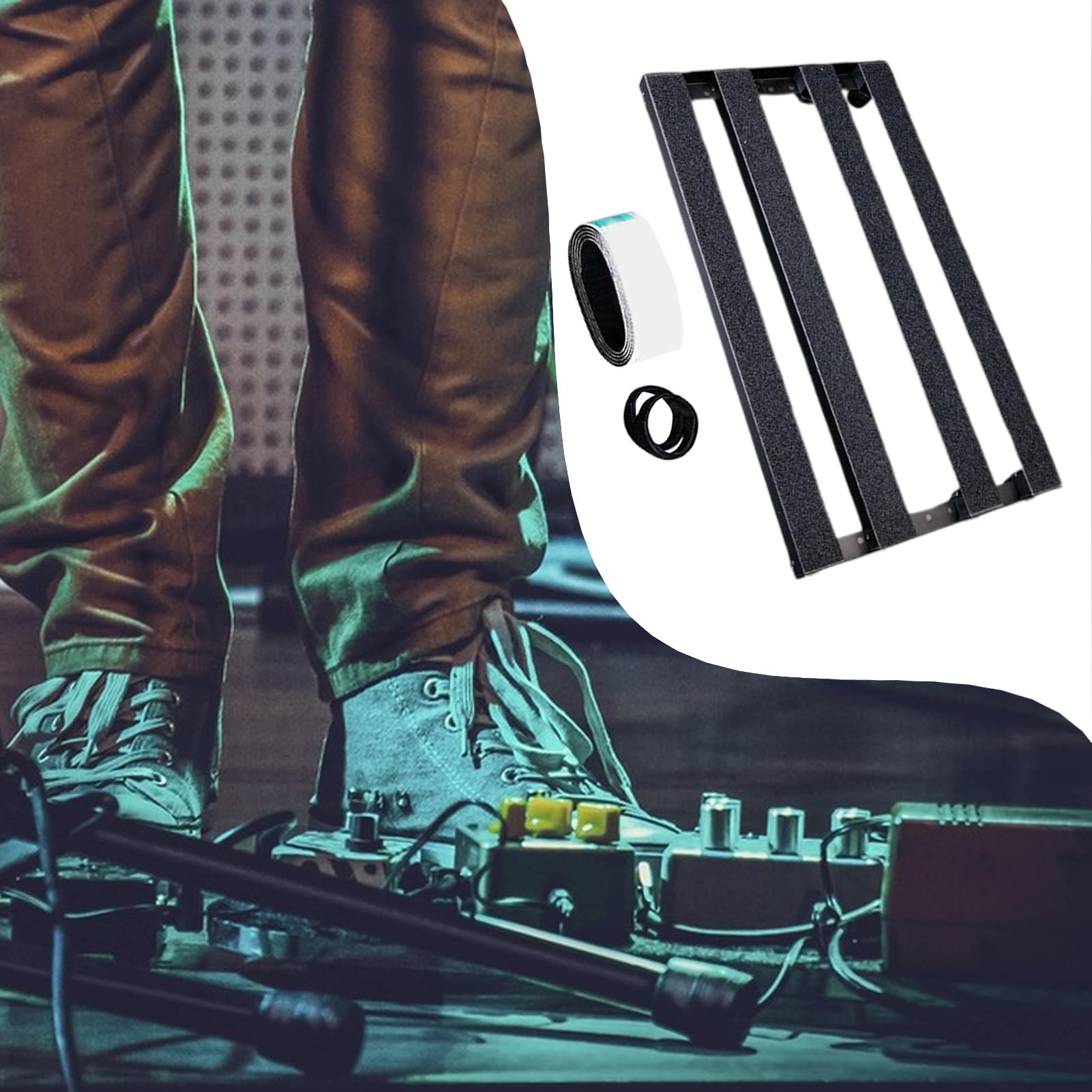 Pedalboard Chitarra Compatto Di Precisione Per Strumenti In Lega Robusta | Pedalboard Effetti Chitarra In Lega Per palco, studio, amanti della musica, musicisti, professionisti, principianti