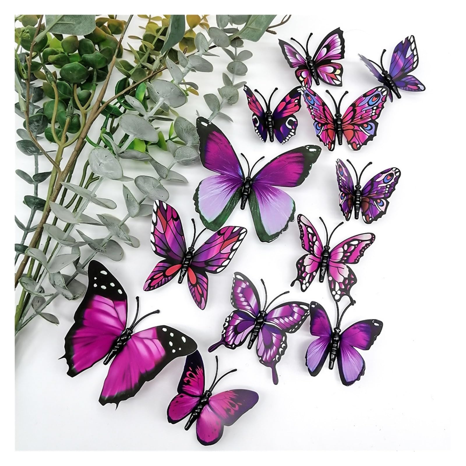 YUSUZH 12Pcs/Set Butterfly Wall Sticker for Garden Fence Decor