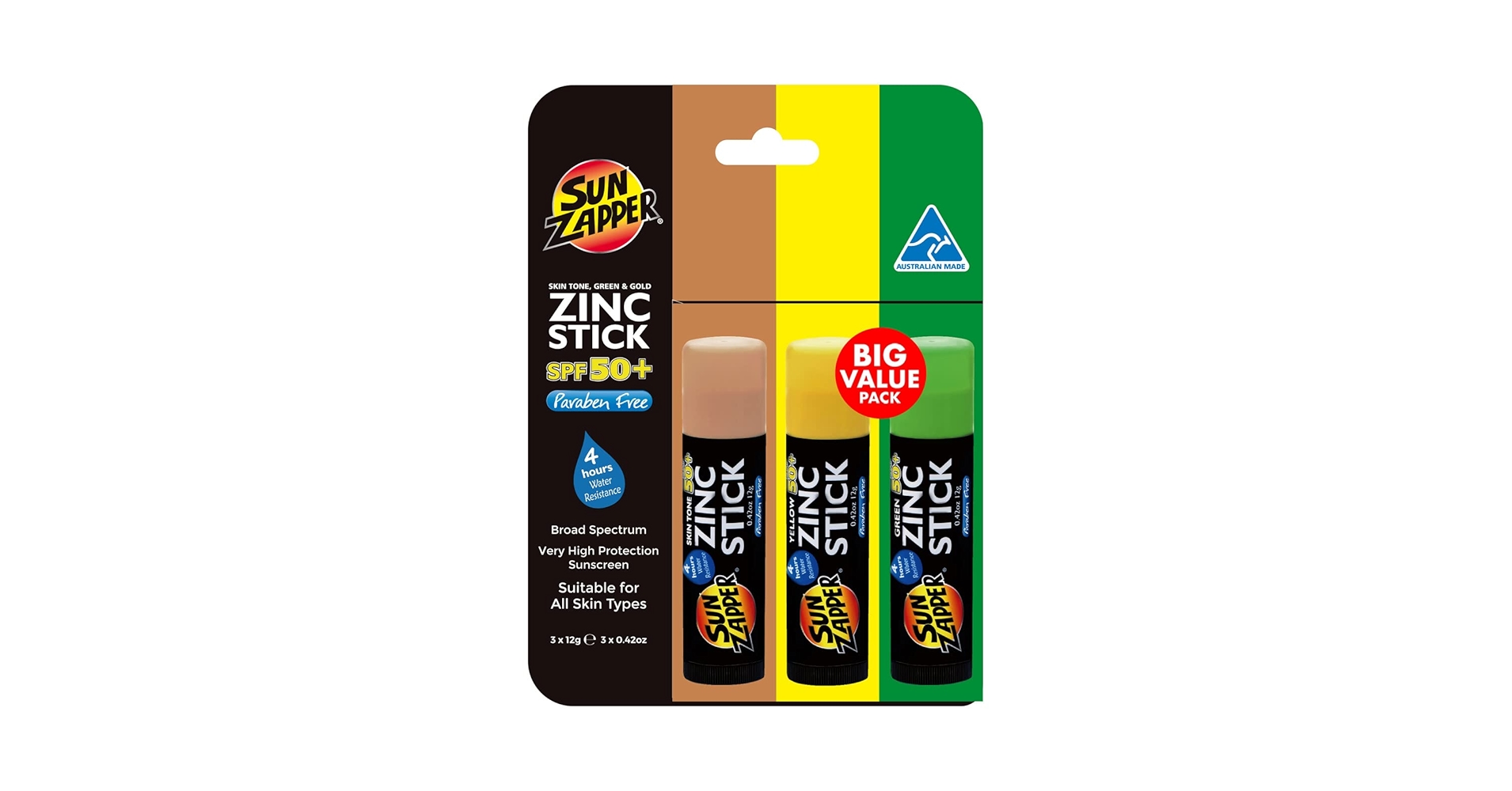 Amazon.com: Sun Zapper Zinc Oxide Sunscreen Stick – SPF 50+