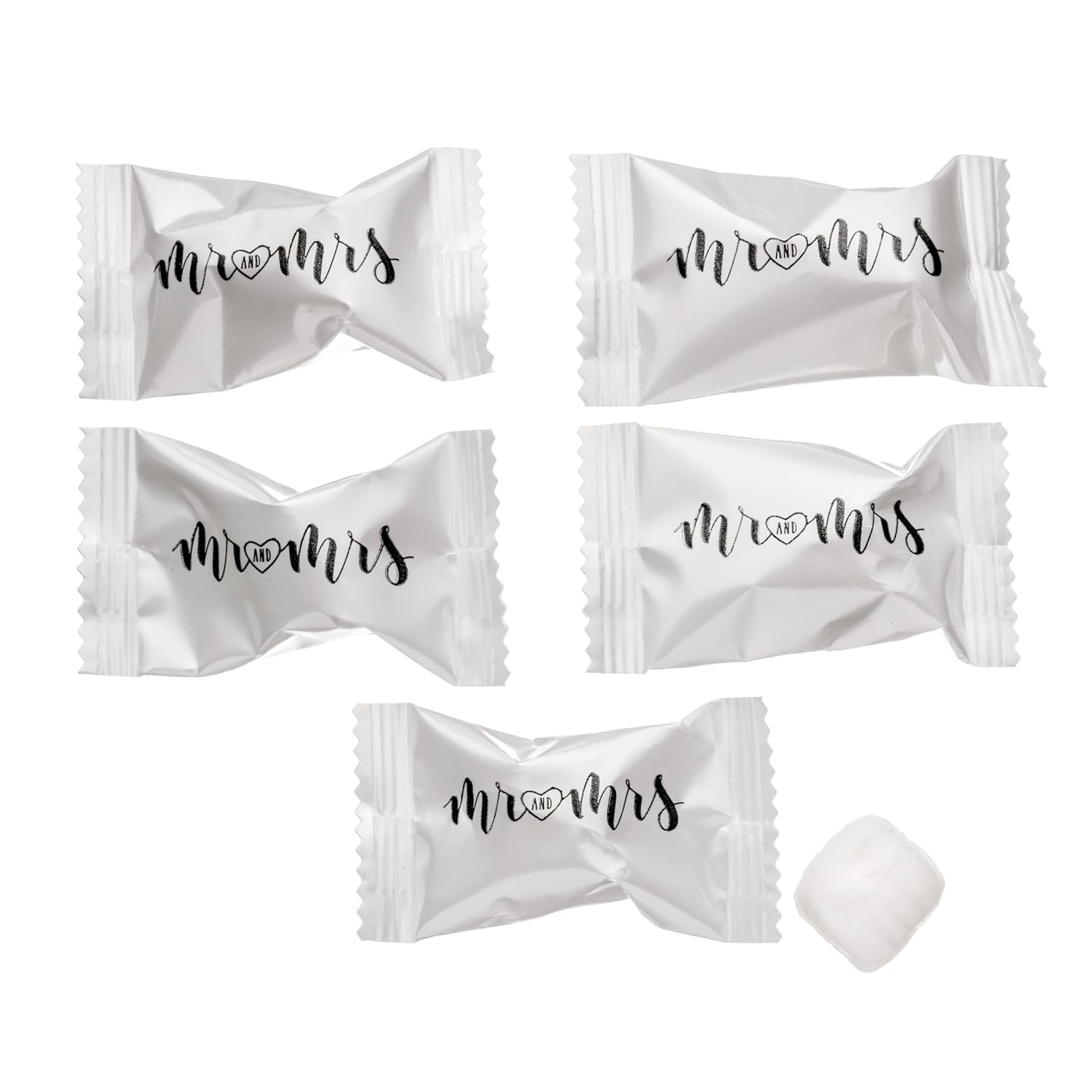 Candy Envy - Modern Mr. and Mrs. Buttermints - 10 Bags Casepack with Approximately 100 Mint Per Bag - Wedding Favors