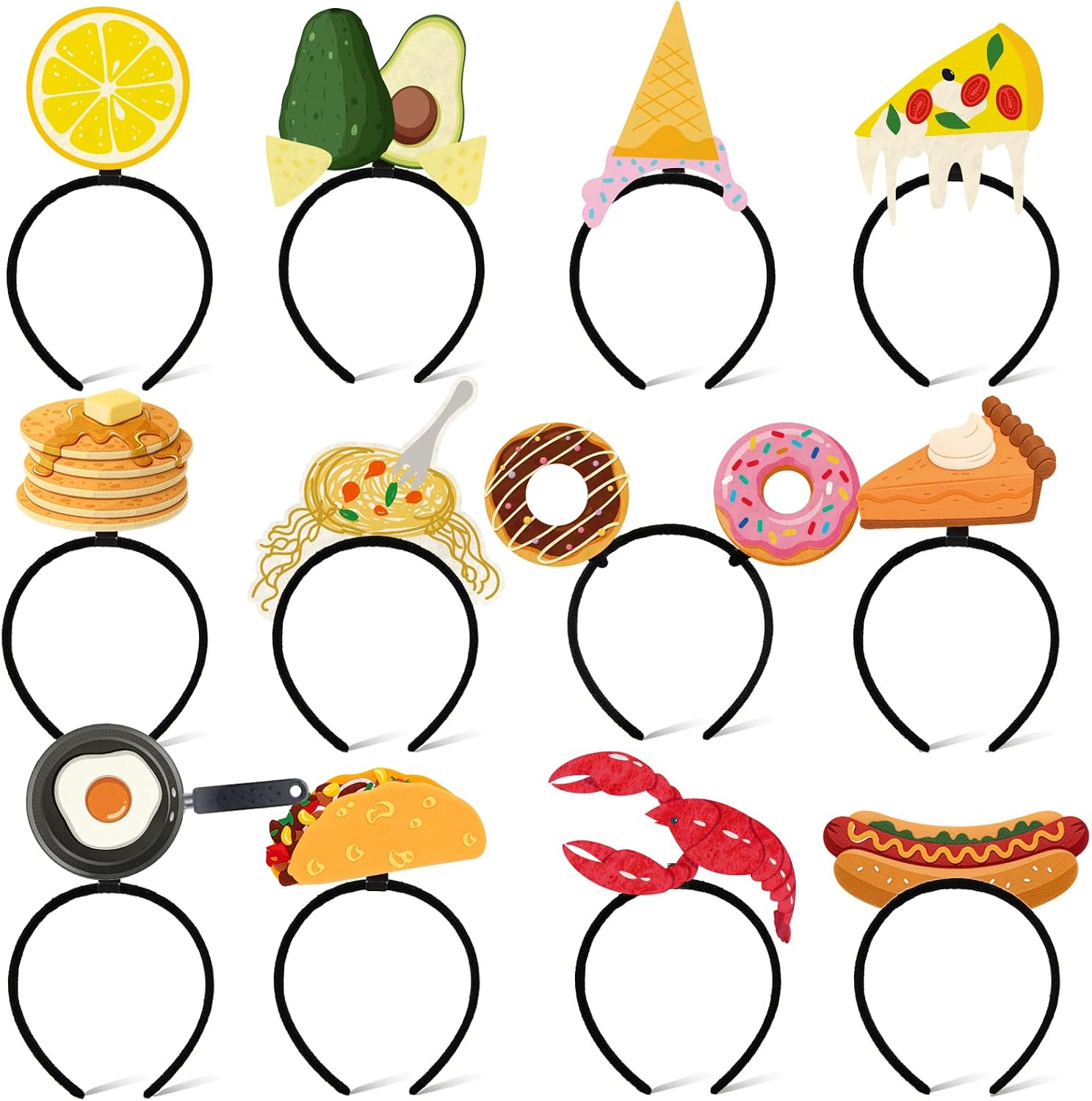 Winrayk 12 Pack Reusable Felt Headbands Bulk, Self-designed Hairband for Party Decorations Favors Kids Adult Photo Booth Prop