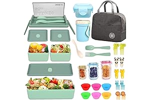 32-Piece Japanese Bento Box Adult Lunch New Upgrade with Accessories and Leak-proof...