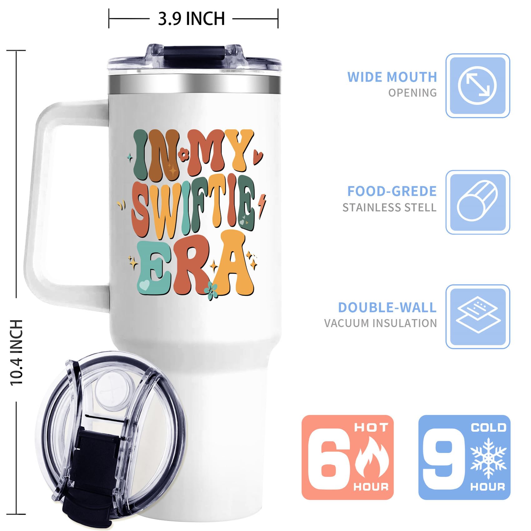 40Oz Tumbler for Singer Fans Perfect Swi- ftie Gifts for Women In My Swi- ftie Era Tumbler with Handle for Girls Music Fans Friends Besties Sisters