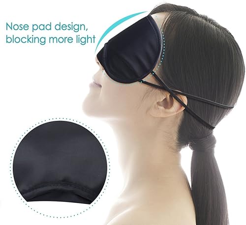 Miniatura 3 de 12 máscaras para dormir, ligeras, cómodas, suaves, con almohadilla para la nariz y correas elásticas para mujeres y hombres, viajes, dormir, turno,