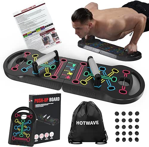 HOTWAVE Push Up Board Fitness, Portable Foldable 20 in 1