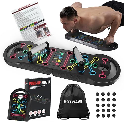HOTWAVE Push Up Board Fitness, Portable Foldable 20 in 1