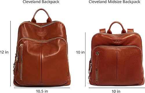 Miniatura 10 de American Leather Co. - Mochila mediana Cleveland - altamente funcional y muy a la moda, Anacardo liso