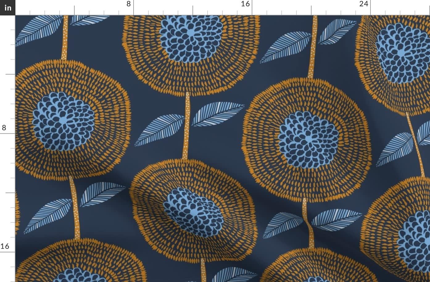 Spoonflower Fabric - Florals Scandinavian Botanical Floral Pattern Geo Printed on Organic Cotton Sateen Fabric by The Yard - Sewing Quilting Apparel Home Decor