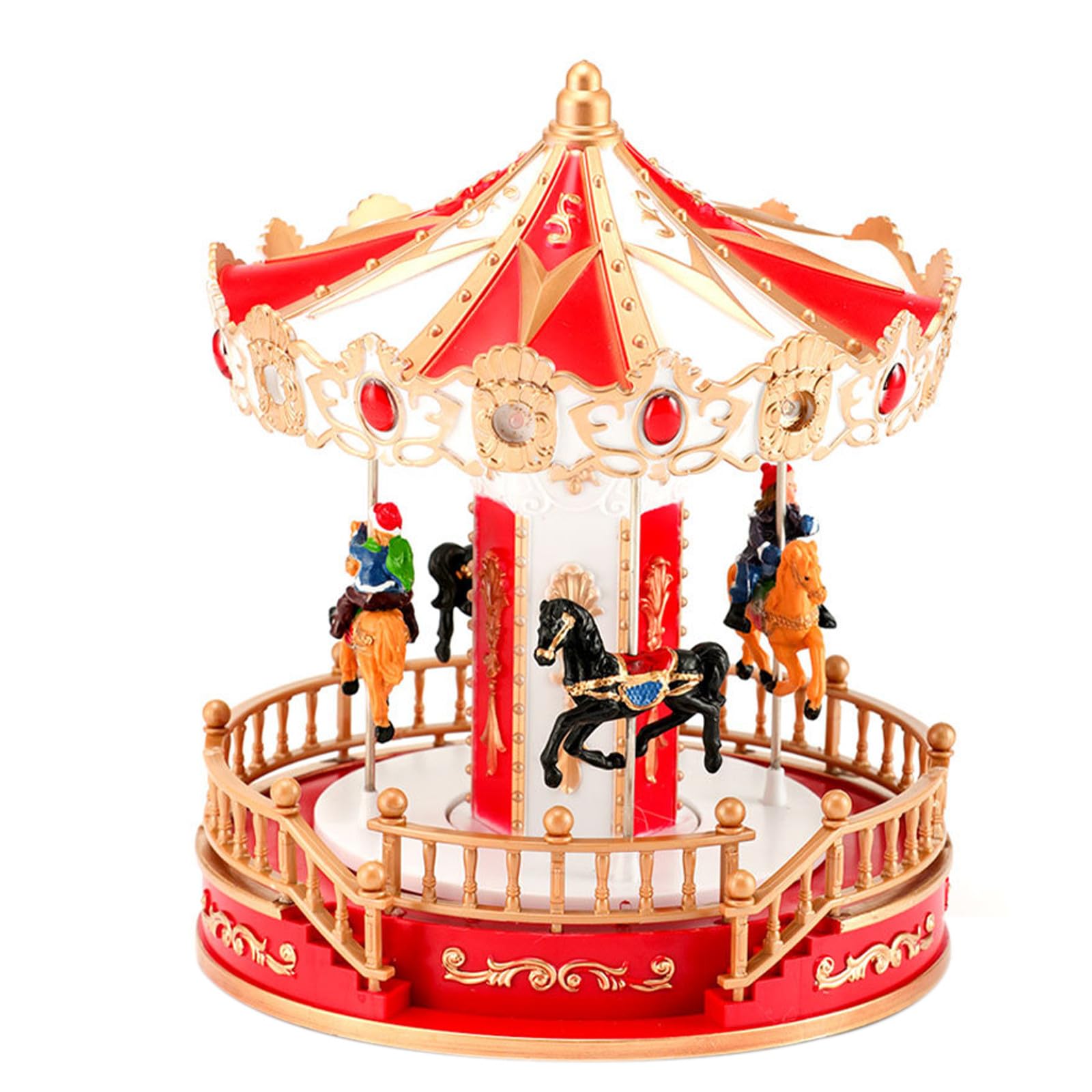 Toddmomy Statuetta di giostra Natalizia: Decorazione Rotante Musicale illuminata - Statuetta di giostra da Tavolo per la casa, Il caminetto, Le Feste di Natale e Le Vacanze.