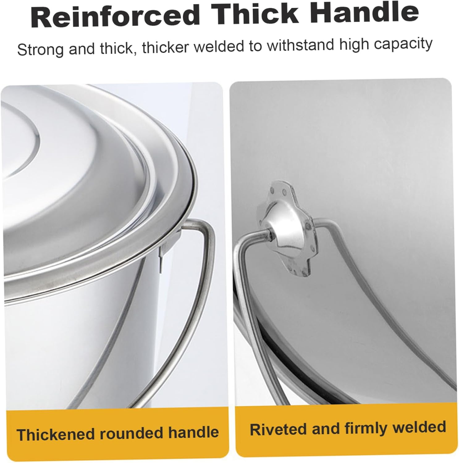 Stainless Steel Bucket with Lid, 8L Stainless Steel Compost Bin, Large Capacity Food Storage Containers, Portable Metal Buck