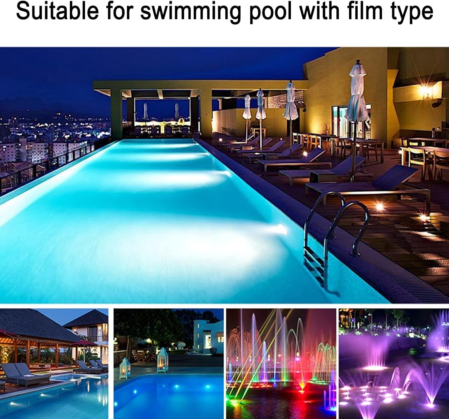 Underwater Pond Lights RGB Underwater Lamp Par56 Swimming Pool Lights with Housing (Color