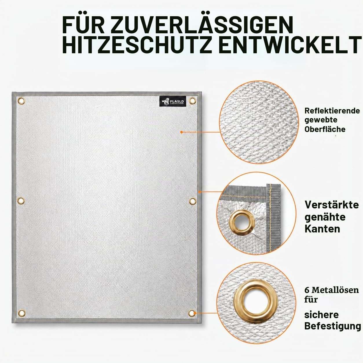 FLASLD Aluminium-Hitzeschutzmatte für Grill, Herd, Ofen und Kühlschrank, feuerfeste Abdeckung und Bildschirmschutz für Deckgeländer vor Grill (101,6 x 121,9 cm)
