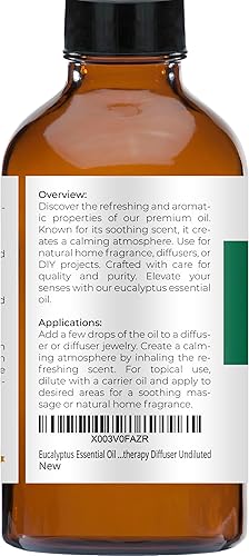 Miniatura 7 de velona - Aceite esencial de eucalipto y limón, 4 onzas líquidas, grado terapéutico para difusor de aromaterapia sin diluir