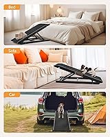 Vista 4 de Rampa para perros para sofá para perros pequeños, rampas para mascotas para que el perro se suba a la cama, rampa antideslizante para cama